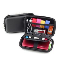 Mini Eva Semi Hard First Aid Kit Bag Emergency Thermometer Bandages Scissors Whistle Cover Case for Home Office Sport Travel Camping Hiking Workplace Outdoor (Black)