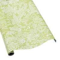 Caspari Pagoda Toile Reversible Gift Wrap Roll in Green & White - Three 30 in x 5 ft Rolls
