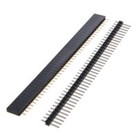 YXQ 40 Pin Header Strips 2.54mm Male and Female,24Pcs Single Row Breakaway PCB Board Connector Square Type for Arduino Shield