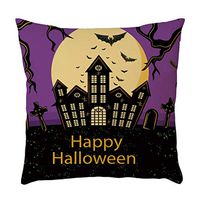 Bosji (17.72" x 17.72") Throw Pillow Covers,Happy Halloween Theme Decoration Pillow Case Holiday Home Decor Linen Printed Zipper Cushion Pillowcase