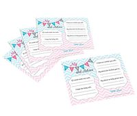 Lillian Rose Baby Gender Reveal Wishes Cards, Pink/Blue/White, 5.5" x 4.25"