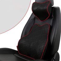 HANXIAODONG Memory Foam Lumbar Support Back Cushion Travel Ease Car Lumbar Kit Erognomic Design Support Back Cushion & Headrest Neck Pillow Universal for Seat Cushion Memory Foam Fit for Car Seat