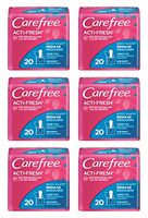 Carefree Acti-Fresh Body Shape Regular to Go Unscented Pantiliners, 20 Count (Pack of 6)