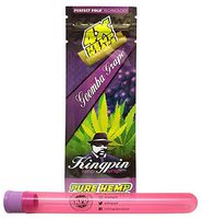 Kingpin Pure Hemp Flavored Wraps (Goomba Grape, 1 Pack) with Rolling Paper Depot XL Kewltube
