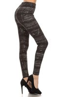 S708-PLUS True Ebony Print Fashion Leggings, Plus Size