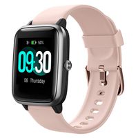 Willful Smart Watch for Android Phones and iOS Phones Compatible iPhone Samsung, IP68 Swimming Waterproof Smartwatch Fitness Tracker Fitness Watch Heart Rate Monitor Watches for Men Women (Pink/Black)