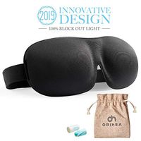 OriHea Eye Mask for Sleeping, Sleep Mask for Men and Women, Patented Design 100% Blackout Sleep Mask Comfortable Eye Mask Blindfold, Black