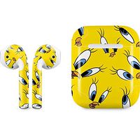 Skinit Decal Audio Skin for Apple AirPods with Lightning Charging Case - Officially Licensed Warner Bros Tweety Bird Super Sized Pattern Design