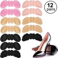12 Pairs Heel Cushion Inserts Heel Shoe Grips Liner Non-Slip Heel Grips Shoe Pads Adhesive Shoe Inserts Liners for Men Women