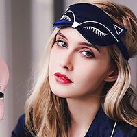 KingLeChange Natural Silk Sleep Eye Mask Light Blocking Comfortable Fox Night Mask with Adjustable Strap - Great For Travel, Shift Work, Nap, Blindfold for Sleeping Girls Women & Kids 1 Pack