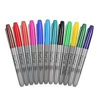 Putars Piercing Skin Marker Dual-tip Pen Marking Scribe Tattoo Pen 12 Color Easy to Use