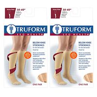 Truform Compression 30-40 mmHg Knee High Dot Top Stockings, Beige, 2X-Large, 2 Count