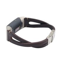 Aurorax Women and Mens Fashion Replacement Leather Wristband Band Strap for Fitbit Charge 3 (Coffee)