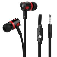 3.5mm Flat Wired in-Ear Earphone Stereo Music Phone Headset with Microphone Headset Super Clear Noise Isolating Earbuds