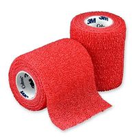 3M Healthcare Coban Self-adherent Wrap 3" x 5 yds Red, Light-weight, Latex, Non-sterile (1 Roll)
