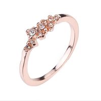 Ring, Balakie Lady Floral Transparent Diamond Flower Vine Leaf Rings Wedding Gift (Rose Gold, 6)