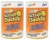 Scrub Daddy, Colors Sponge Set - FlexTexture Sponge, Soft in Warm Water, Firm in Cold, Deep Cleaning, Dishwasher Safe, Multiuse, Scratch Free, Odor Resistant, Functional, Ergonomic, 8pc