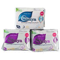 SHUYA Hygienic Hypoallergenic Feme Pads Regular and Overnight with Wings Combined Packaging,Herbal Scented-28Count(Pack of 3)