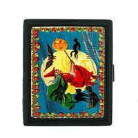 Perfection In Style Metal Cigarette Case Vintage Halloween Design 005
