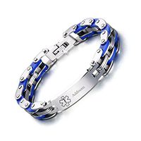LiFashion CL Stainless Steel Addisons Medical Alert ID Biker Chain Link Bicycle Bracelet for Men Women,20.5cm
