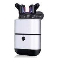 Kitbeez Mini Bluetooth Earbuds,Wireless Headphones Bluetooth Beats Wireless Earbuds Noise Cancelling with Built-in Mic,Charging Box Power Bank Compatible iPhone Samsung Sport Running (Silver)