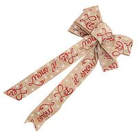 Burlap Bows Xmas Tree Ornament Tree Hangs Holiday Bow for Xmas,Weddings, Interior Decoration, Outdoor Decoration - D