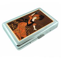 Metal Silver Cigarette Case Vintage Poster D-180 Absinthe Ducrosfils Triple Rectification