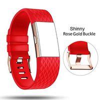 DB Charge 2 sai075 Band with Rose Gold Buckle for Fitbit Charge 2 Wrist Band Classic Fitness Flex Adjustable Colorful Fashion Sport and Sleep Clasp Bracelet Replacement Accessories