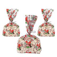 SANTA CELLOPHANE BAGS (12PC) - Party Supplies - 12 Pieces