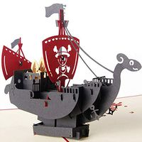 3D Greeting Cards Pirate Ship Children's Day Birthday Thank You Christmas Greeting