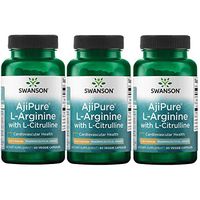 Swanson Amino Acid Ajipure L-Arginine with L-Citrulline 60 Veg Capsules (3 Pack)