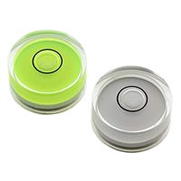 Driak 4 Pieces 15x8mm/0.6"x0.31" Plastic Vial Acrylic Housing Round Green and White Colour Mini Spirit Level Bubble Mini Bullseye Level Mini Tripod Level Tool Can Use for All Kinds of Miniature Level