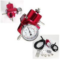 Rev9Power Rev9_AC-007-RED; Fuel Pressure Regulator With Gauge(Red) by Rev9Power