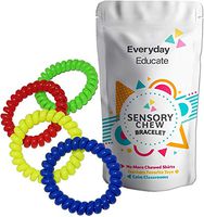 Everyday Educate Sensory Bracelet for Kids - Colorful Fidget Chew Jewelry for Boys and Girls with Sensory Processing Disorder, ADD, ADHD, Autism (4 Pack)