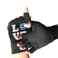 Unisex I Love Volleyball Greece Greek Flag Fingerless Gloves for Arthritis & Carpal Tunnel Pain Relief