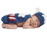 Pinbo Newborn Baby Boys Photography Prop Crochet Knitted Captain Hat Cape