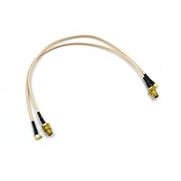 Hxchen 30cm/12 Inch SMA Female to MMCX Male Right Angle 90° FPV Antenna Extension Cable - RF Connecting Line RG316 Coaxial Cable Connector Antenna Adapter - (2 Pcs)