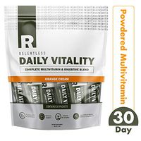 Daily Vitality Multivitamin Supplement by Live Relentless Nutrition — Powdered Vitamins, Minerals, and Digestive Enzyme Blend (Orange Cream - 30 Servings)