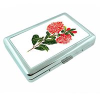 Perfection In Style Metal Silver Cigarette Case Vintage Flowers Design 002