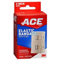 Ace Elastic Bandage with Clips 3 Inch, Pack of 5