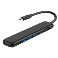 YongTX USB C Hub, USB-C Laptop Docking Station, 8-in-1 Type C Adapter with 4K HDMI Port, PD Power Delivery, 3 USB 3.0 Ports, SD/TF Card Reader Compatible for MacBook Pro,Chromebook Pixel,Galaxy s8/s9