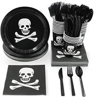 Pirate Party Supplies, Disposable Dinnerware Set (Serves 24, 144 Pieces)