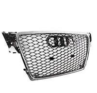 ZMAUTOPARTS For 2009-2012 Audi A4 / S4 B8 8T RS5 Style Honeycomb Mesh Hex Grille Gloss Black with Chrome Trim