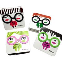 Korea Style Cute Figure Lenses Holder Square Shape Contact Lenses Cases