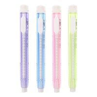 Clic Erasers SENRISE Retractable Click Eraser with Grip, Portable Pen-Style Pencil Erasers|Premium Rubber Stick Erasers for Artist or Students Gift, Pack of 4 (Purple)