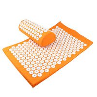 Set 2pcs Acupressure Mat Pillow Neck Body Massager Acupuncture Kit - Orange