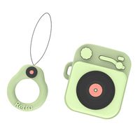NANTE Accessories Cute Cover Case for AirPods 2 & 1 Silicone Protective Earphones Charger Covers Protector Key Chain Pouch (Light Green)
