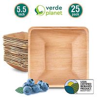 Verde Planet - 5.5 inch Square Palm Leaf Bowls - Biodegradable, Ecofriendly, Disposable, Sturdy, Elegant, Premium Quality Bowls, USDA Certified - 25 Count