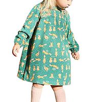 Driuankeji Fall Winter Clothes Toddler Girls Cotton Long Sleeve Printed Dress Casual Dresses for Kids Green