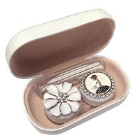 Leather Contact Lens Case Eye Care Kit Holder Personality Gift #03